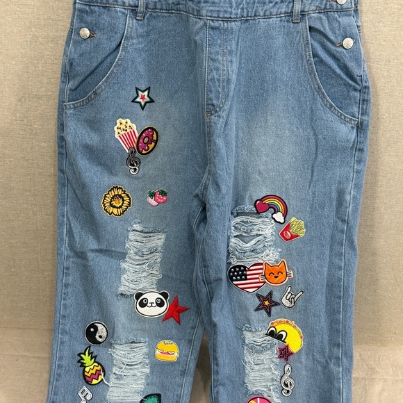 Curtain Call Costume Overalls Patches Adult A2X - Picture 10 of 15